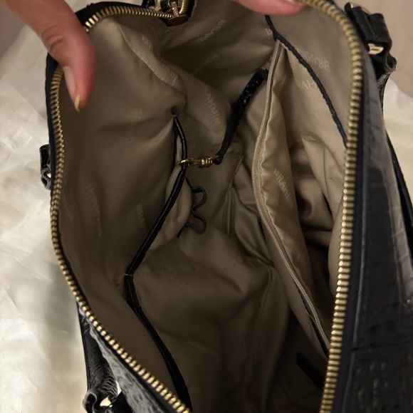 Brahmin Stacy Black Melbourne Embossed Leather Satchel - Picture 4 of 6